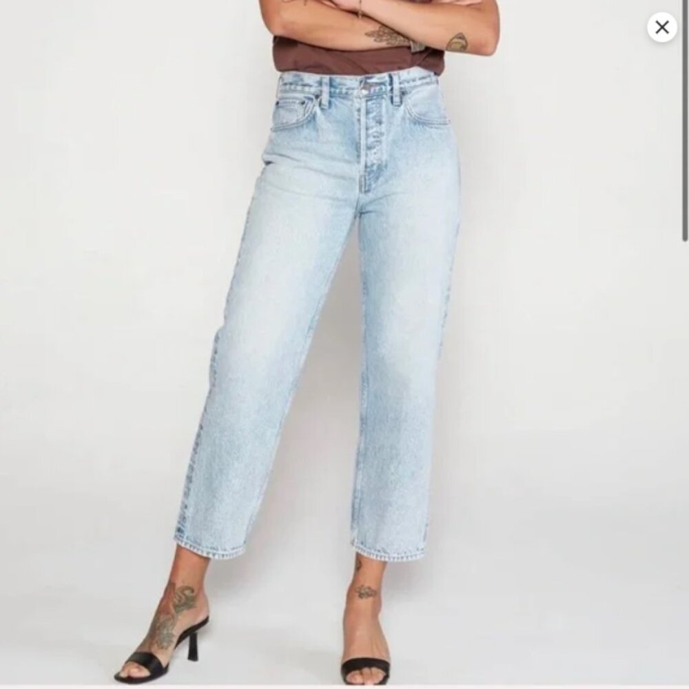 Etica Tyler Vintage Straight Crop Button Fly Jeans Size 28